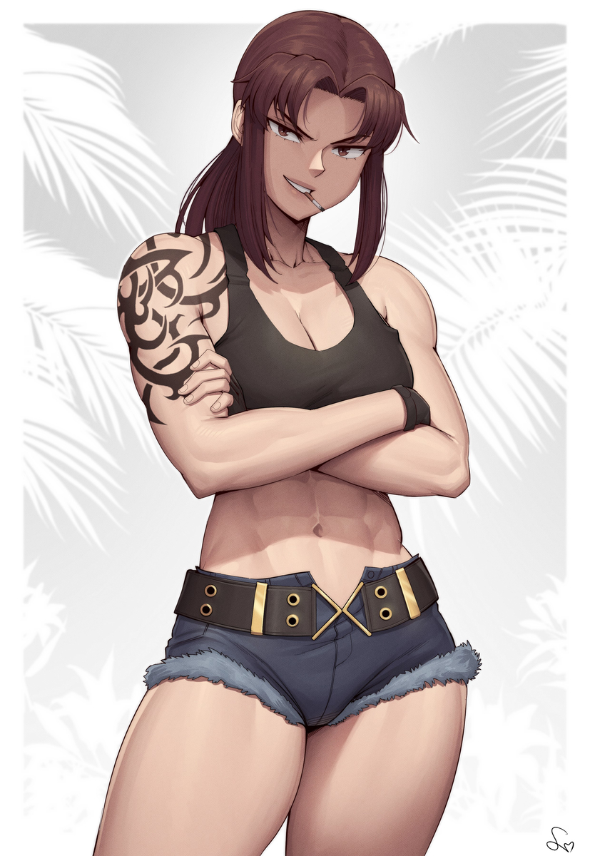 This is a pixiv picture whose title is Revy- Black Lagoon.