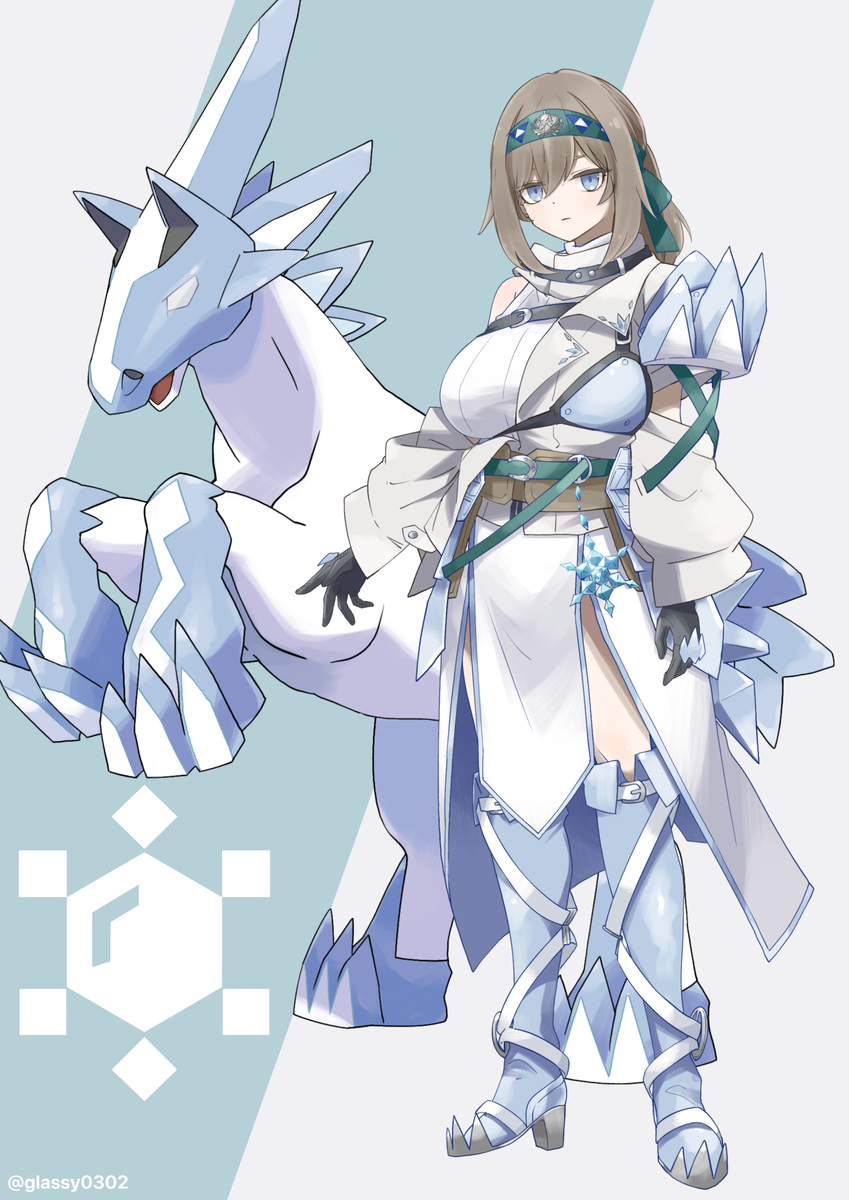 This is a pixiv picture whose title is ブリザポス風衣装りんご.