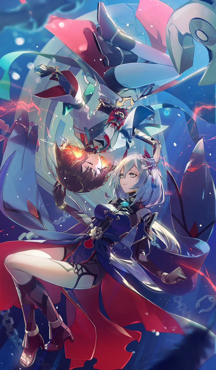 This is a pixiv picture whose title is 寒鴉と雪衣.