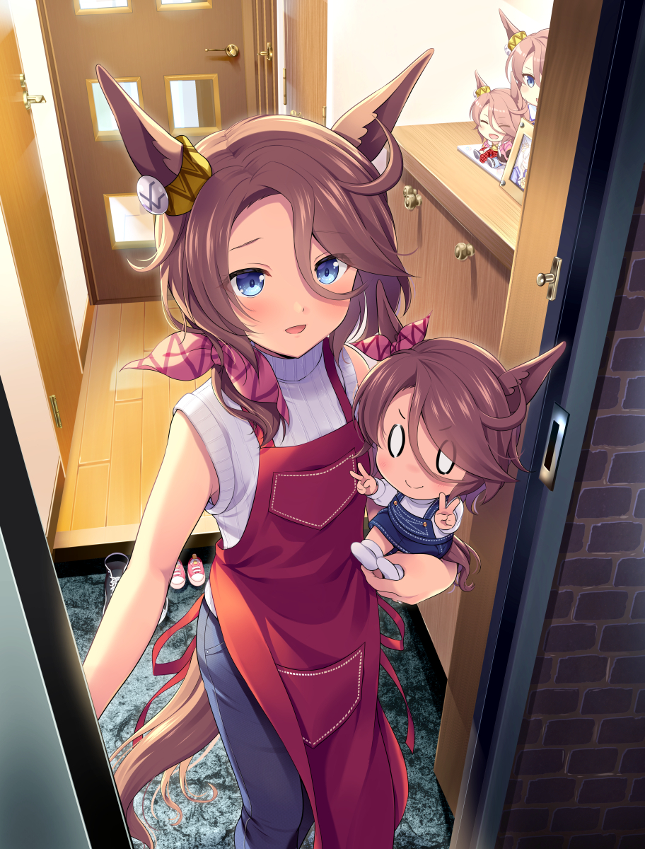 This is a pixiv picture whose title is 玄関でお迎えしてくれる人妻タイシンの存在しない記憶.