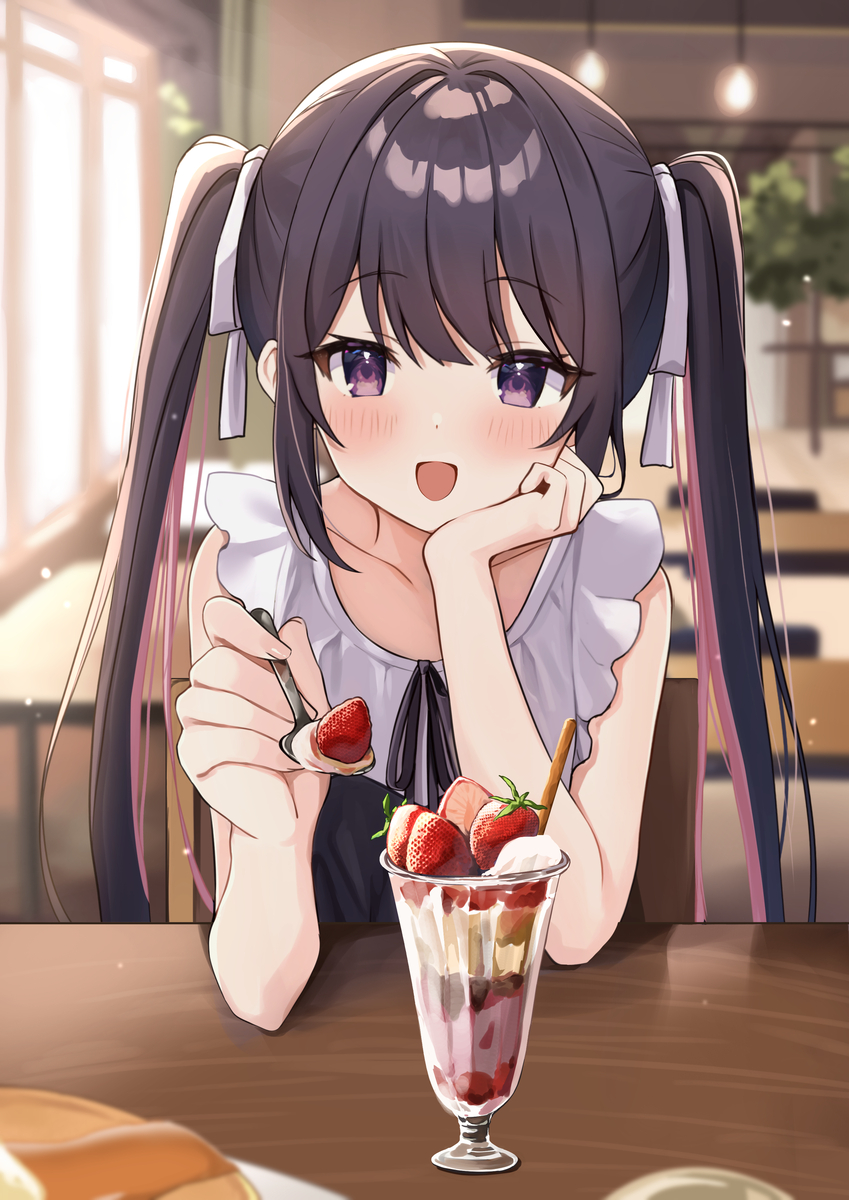 This is a pixiv picture whose title is あーん♡.