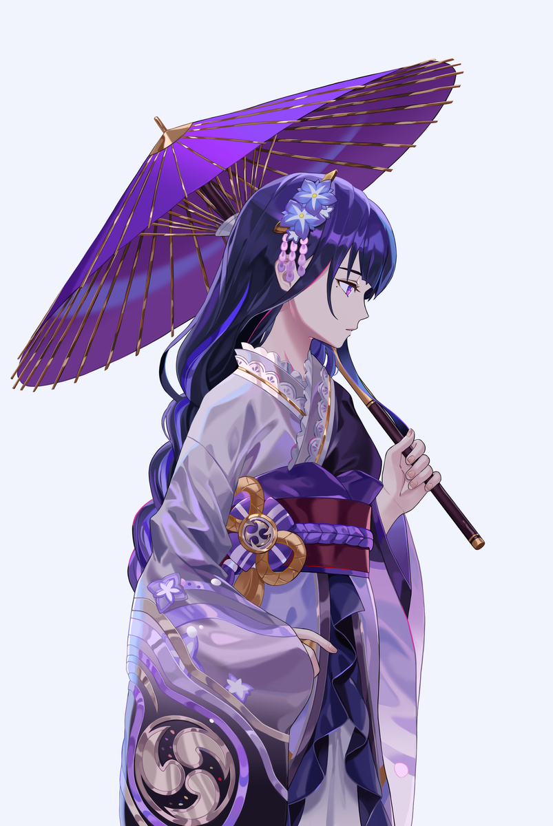 This is a pixiv picture whose title is 雷電 影.