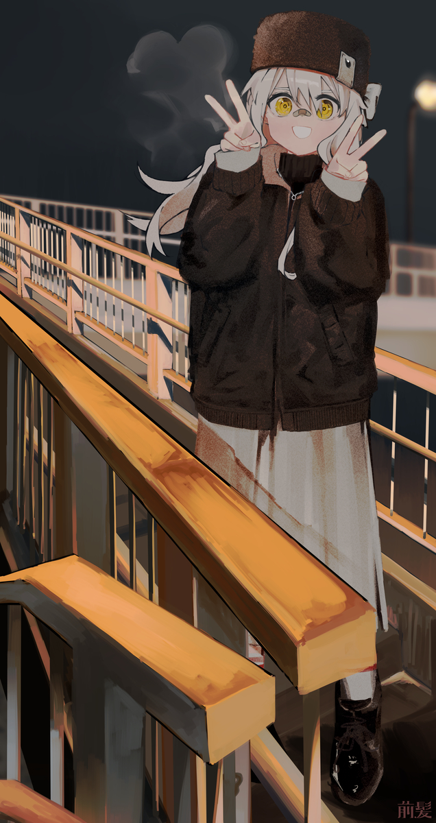 This is a pixiv picture whose title is 歩道橋.