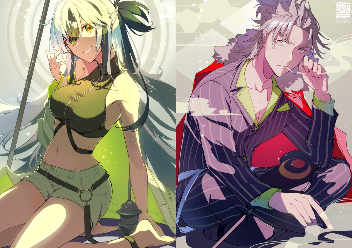This is a pixiv picture whose title is 川中島組.