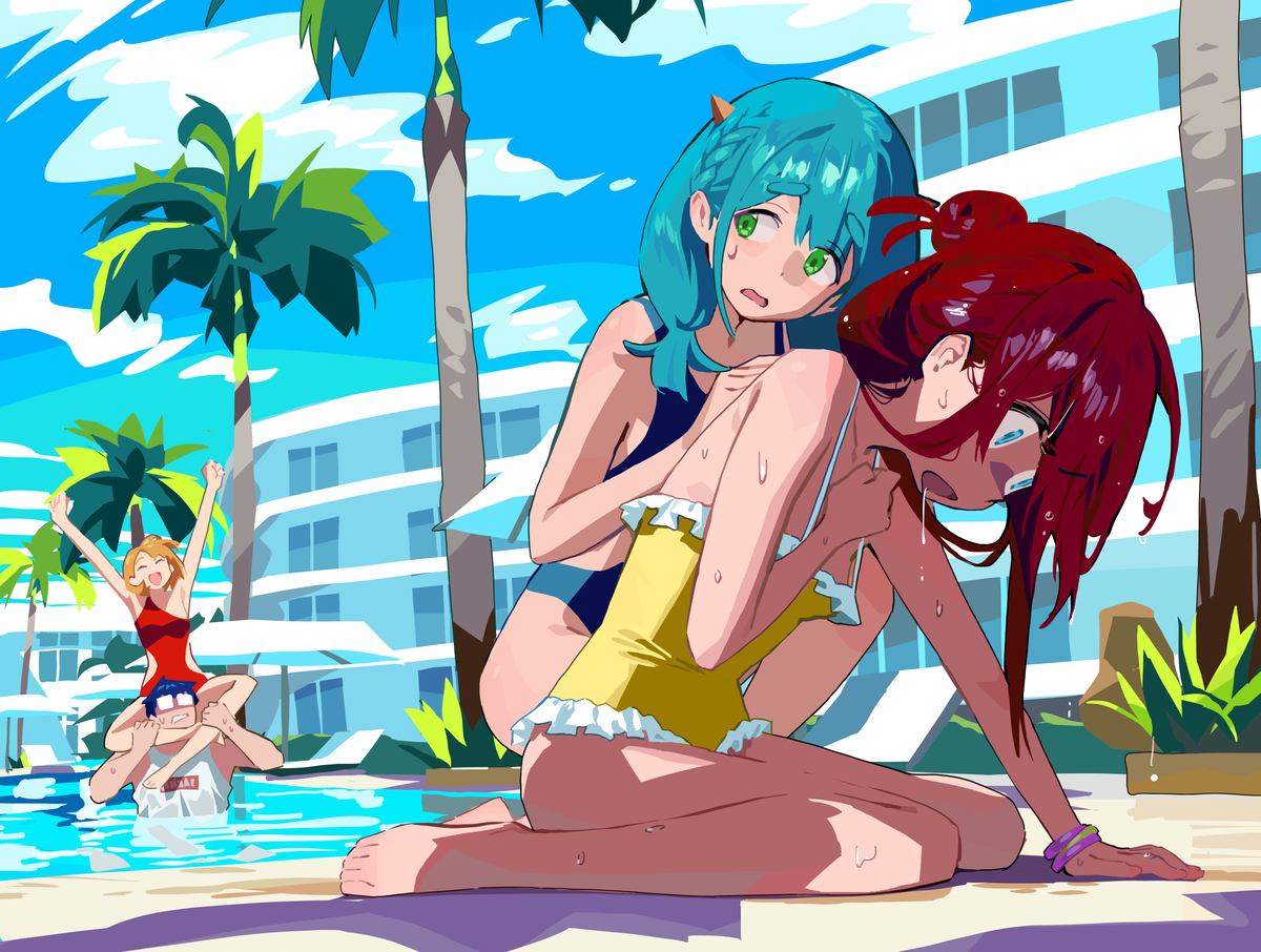 This is a pixiv picture whose title is 泳ぐことを学ぶ #3😵.