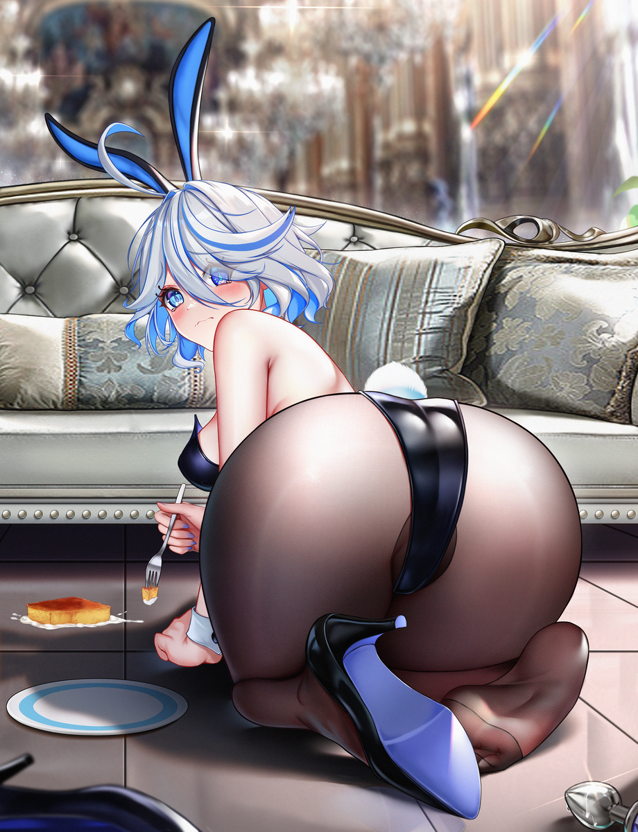 This is a pixiv picture whose title is 原神-兔女郎-芙宁娜（共21P差分）.