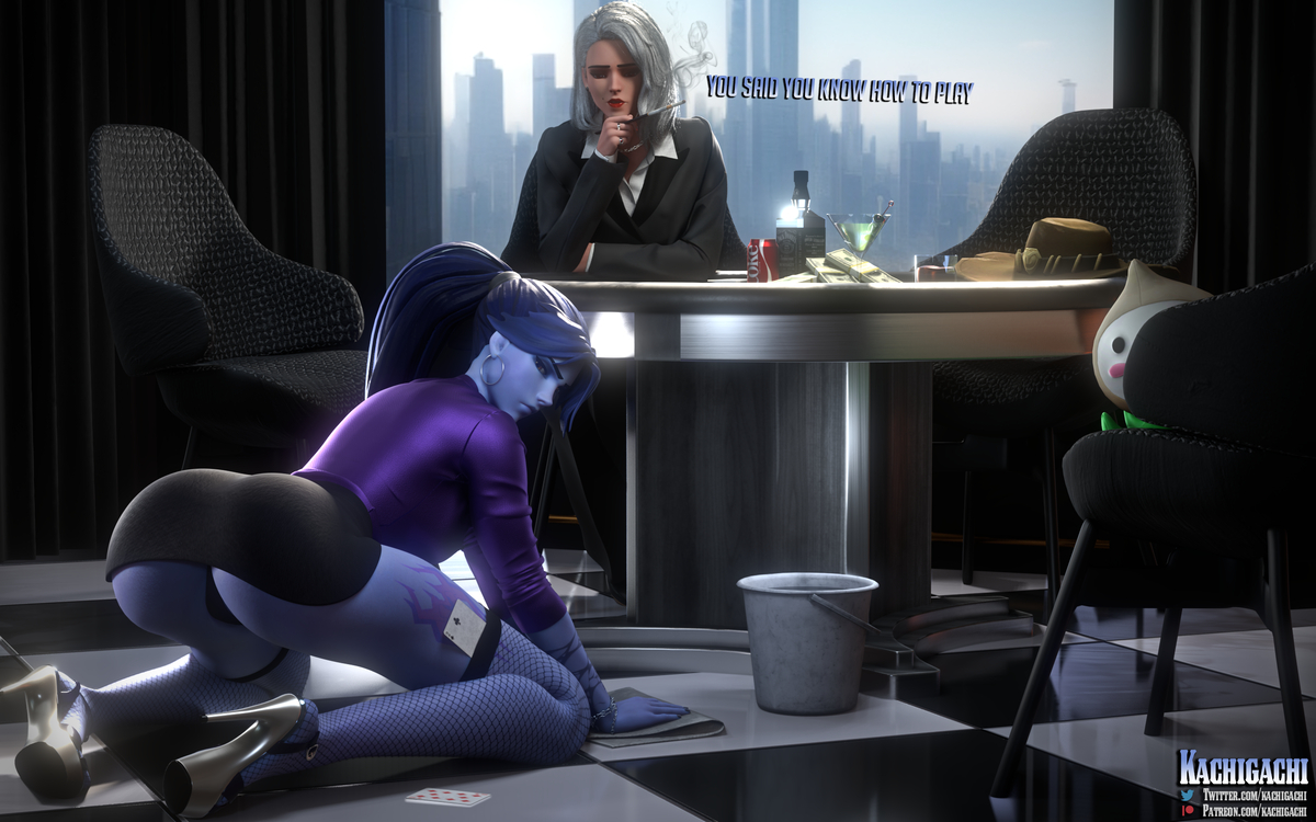 This is a pixiv picture whose title is Widowmaker lost the poker game.