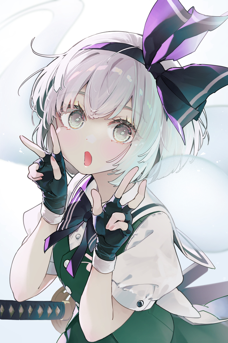 This is a pixiv picture whose title is みょんみょんピース！.