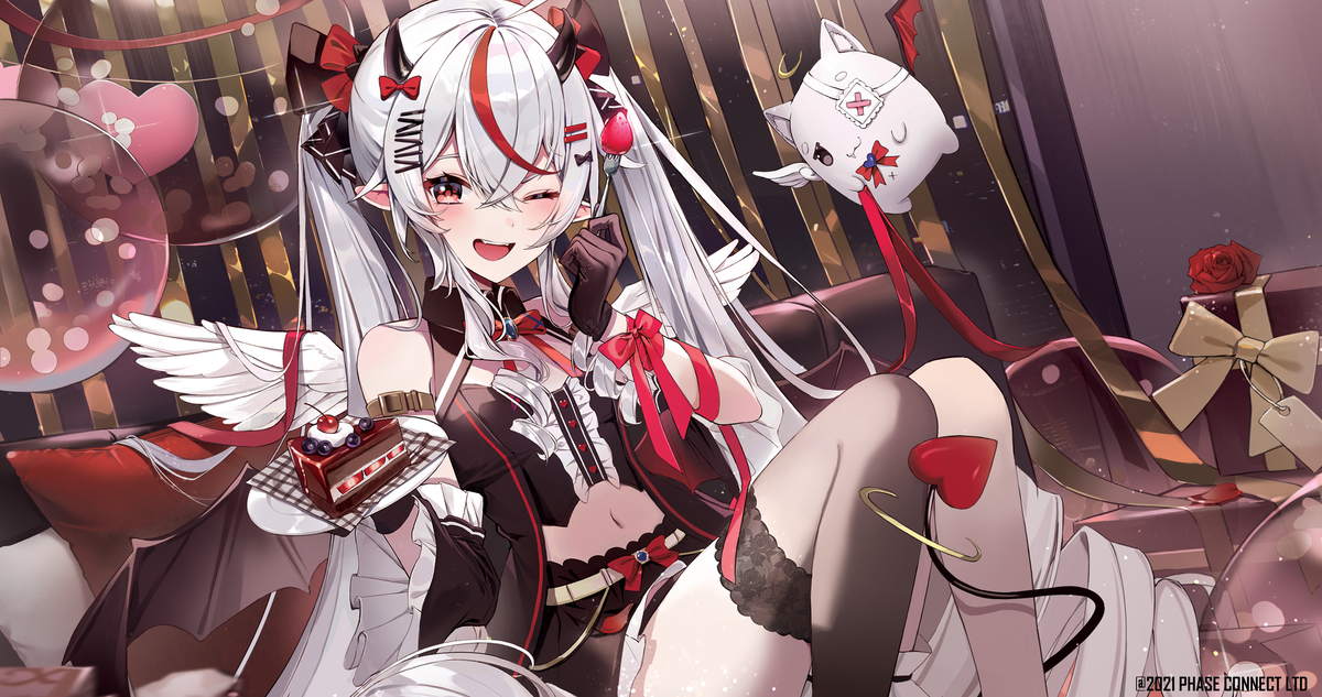 This is a pixiv picture whose title is 🖤❤️.