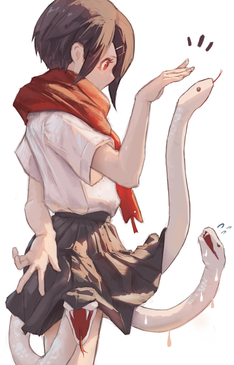 This is a pixiv picture whose title is 下半身メデューサ娘.