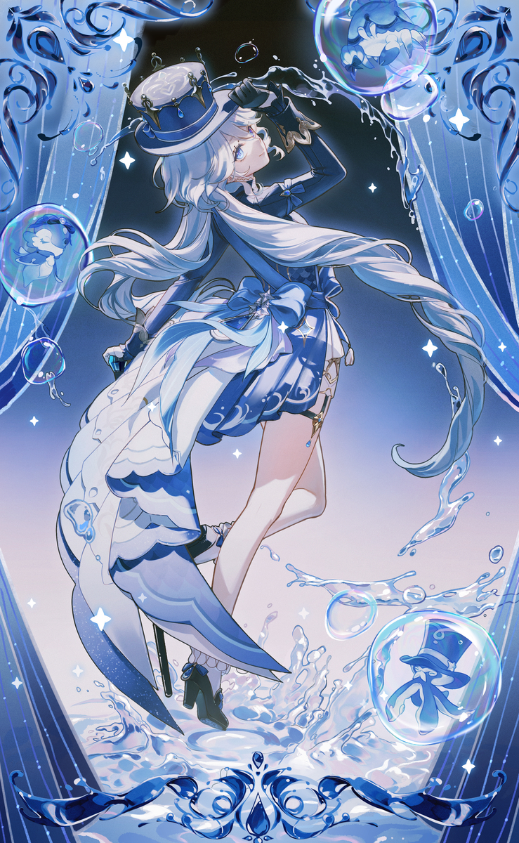 This is a pixiv picture whose title is フリーナ-水の舞台.
