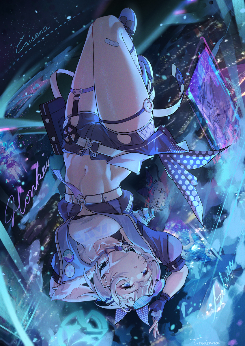 This is a pixiv picture whose title is “伟大的银狼回到了她忠诚的朋克洛德！”.