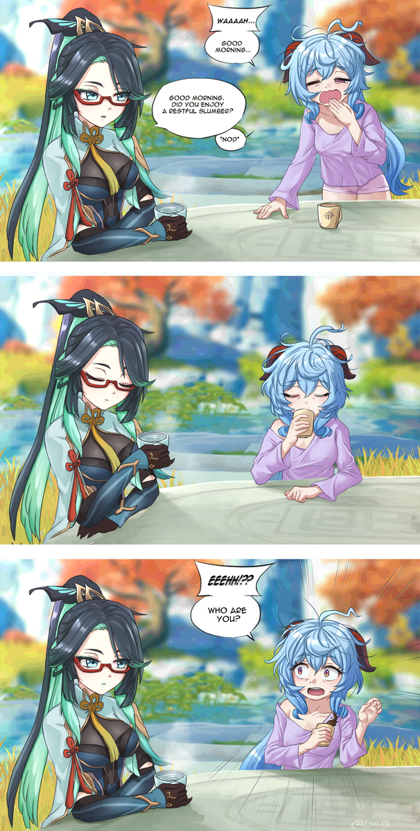 This is a pixiv picture whose title is Good morning Ganyu.