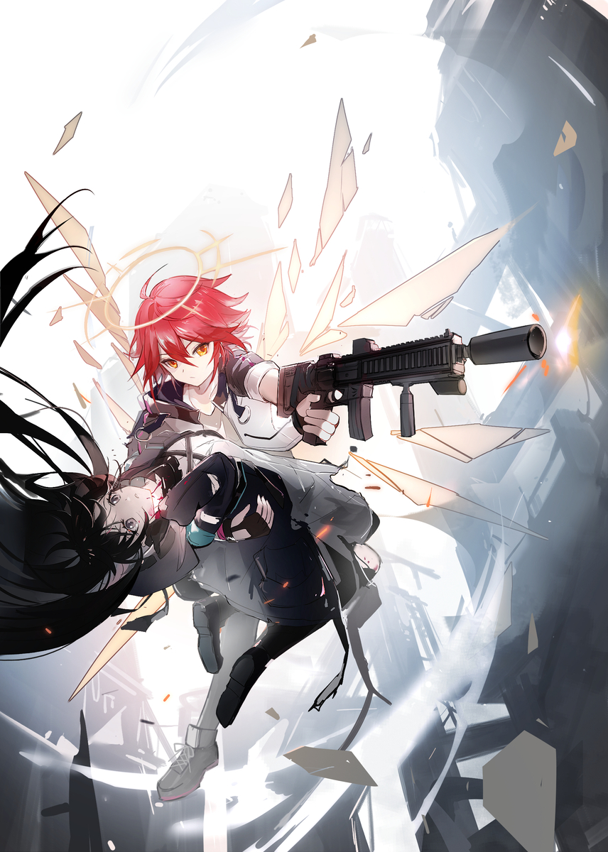 This is a pixiv picture whose title is Angel With A Shotgun.