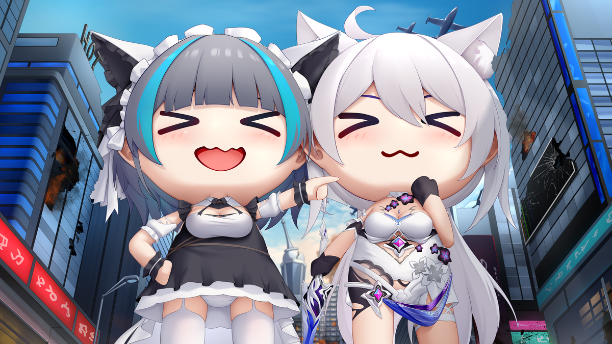 This is a pixiv picture whose title is 猫猫.