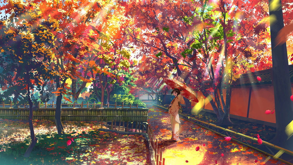 This is a pixiv picture whose title is 秋風.