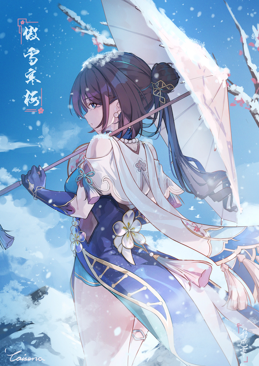 This is a pixiv picture whose title is 傲雪寒梅.