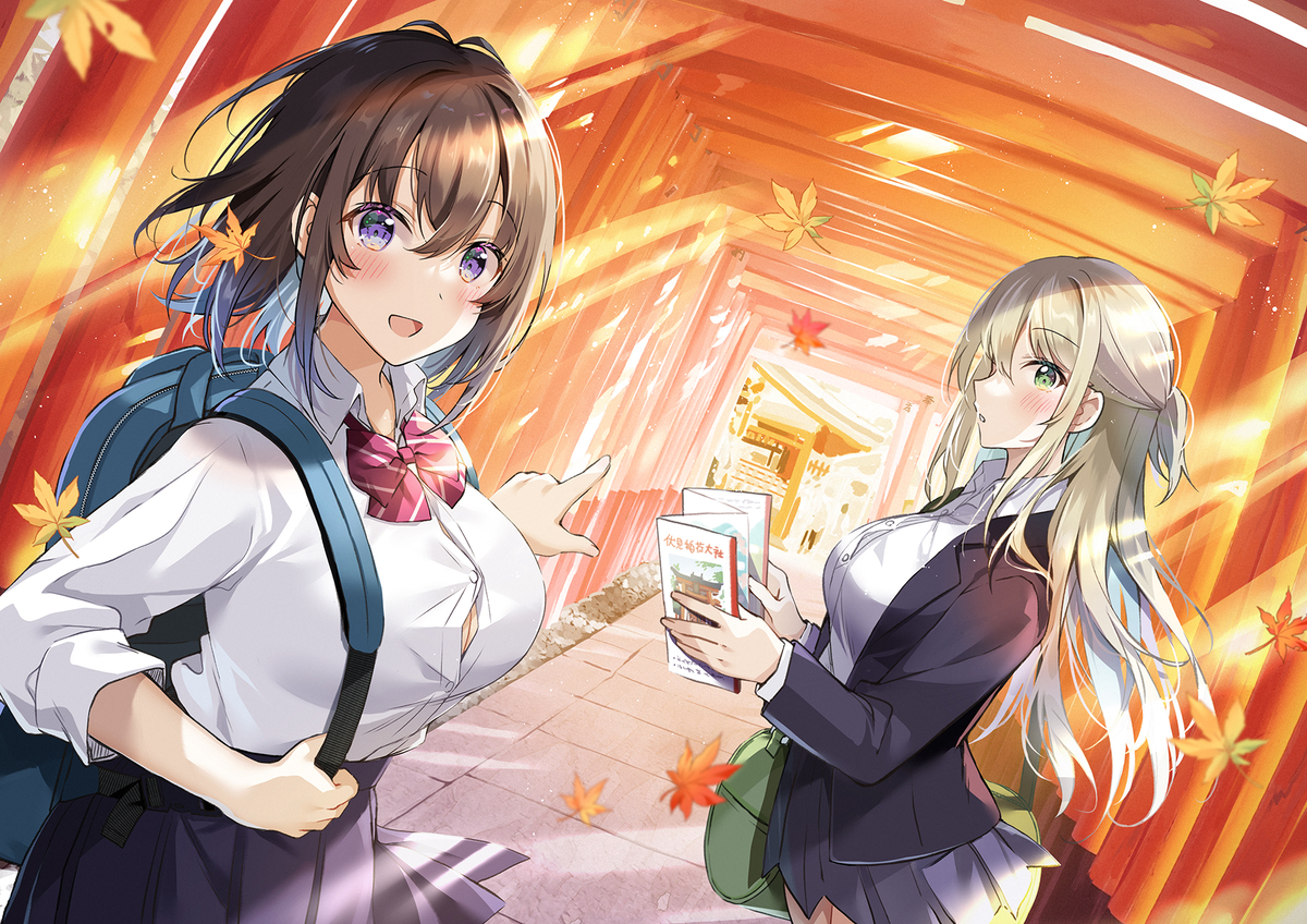 This is a pixiv picture whose title is 伏見稲荷に到着🦊.