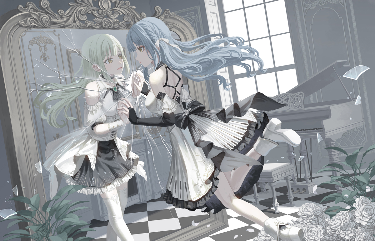 This is a pixiv picture whose title is BanG_Dream  祥睦cp图.