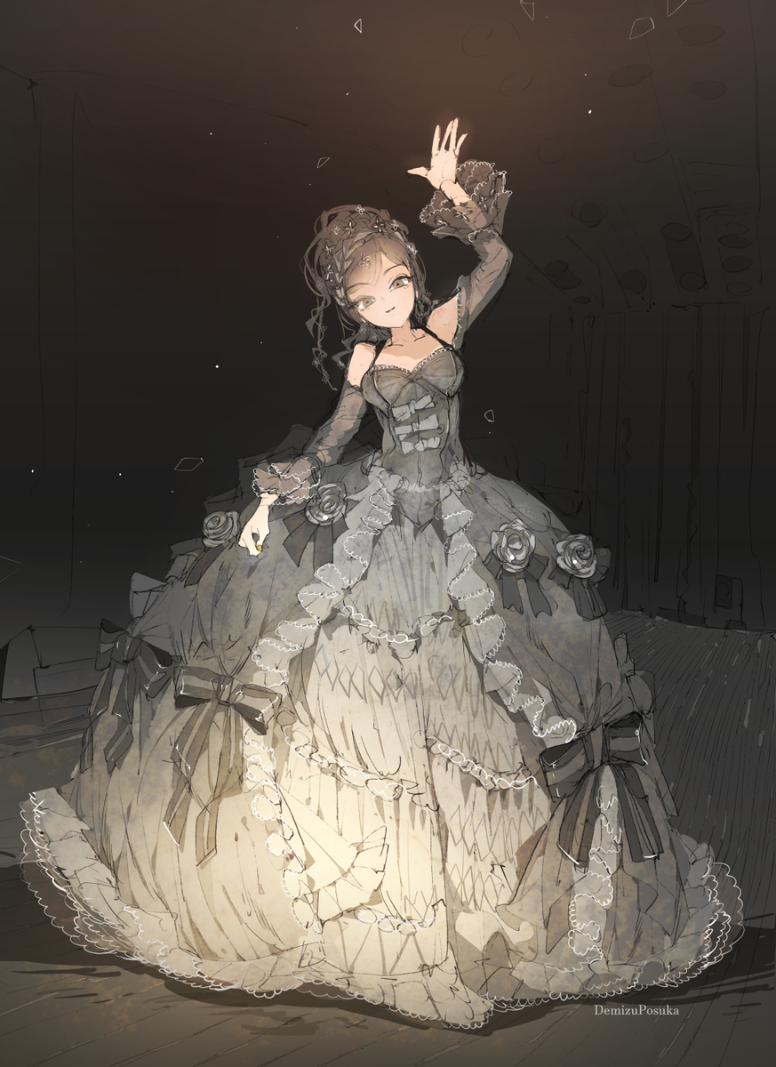 This is a pixiv picture whose title is 舞台で待ってる.