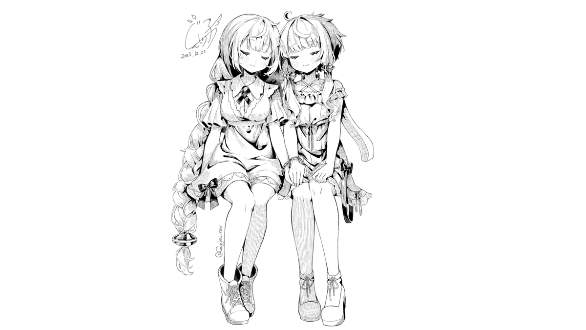 This is a pixiv picture whose title is 目下視界.