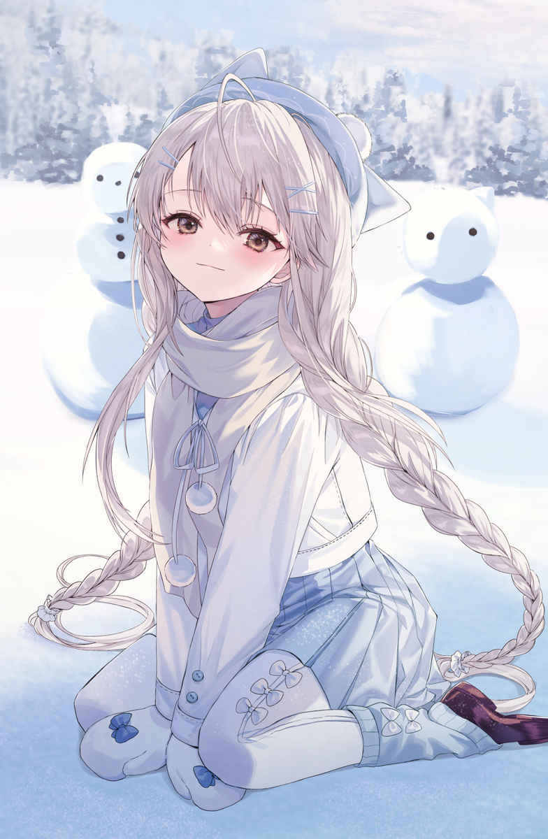 This is a pixiv picture whose title is 雪遊び❄️.