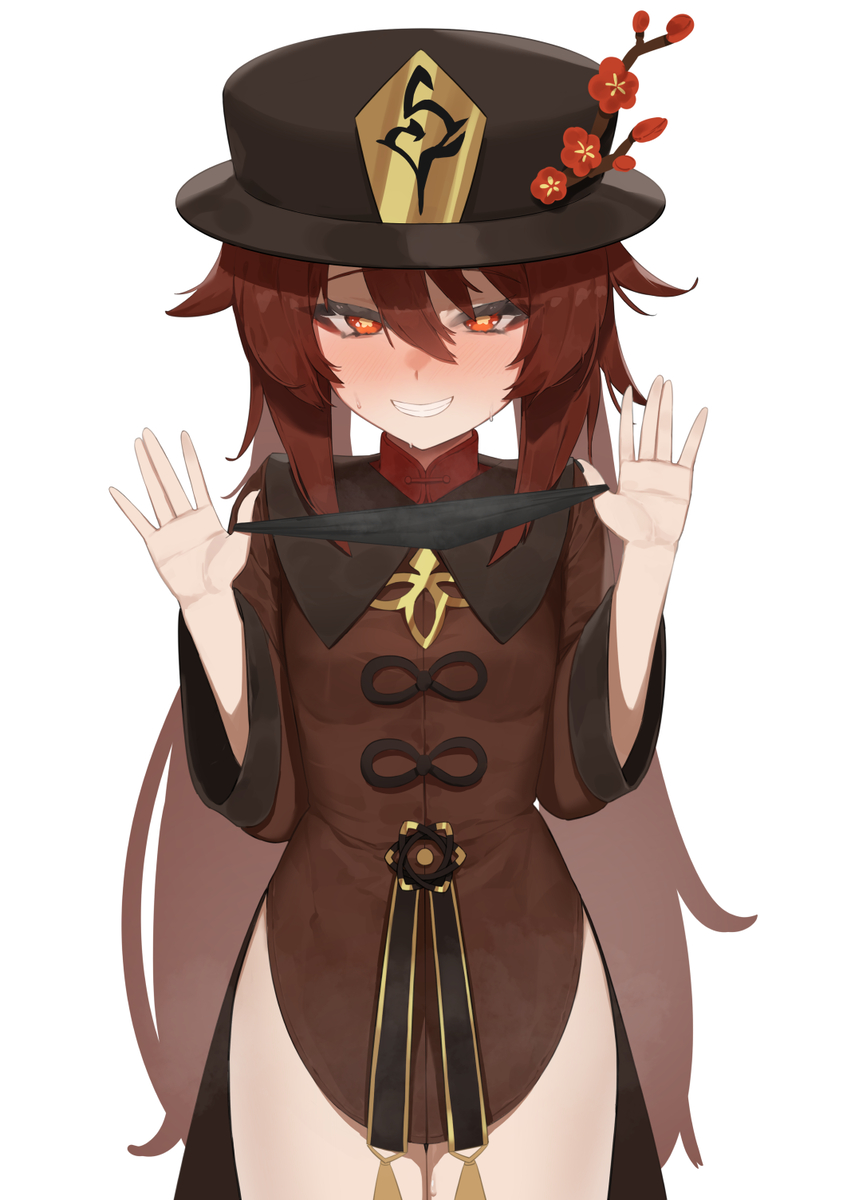 This is a pixiv picture whose title is 胡桃がマスクを持って見せてくれてるだけ.