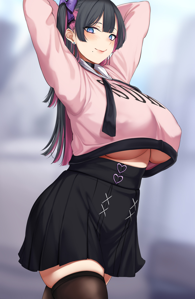 This is a pixiv picture whose title is 爆乳地雷女子.