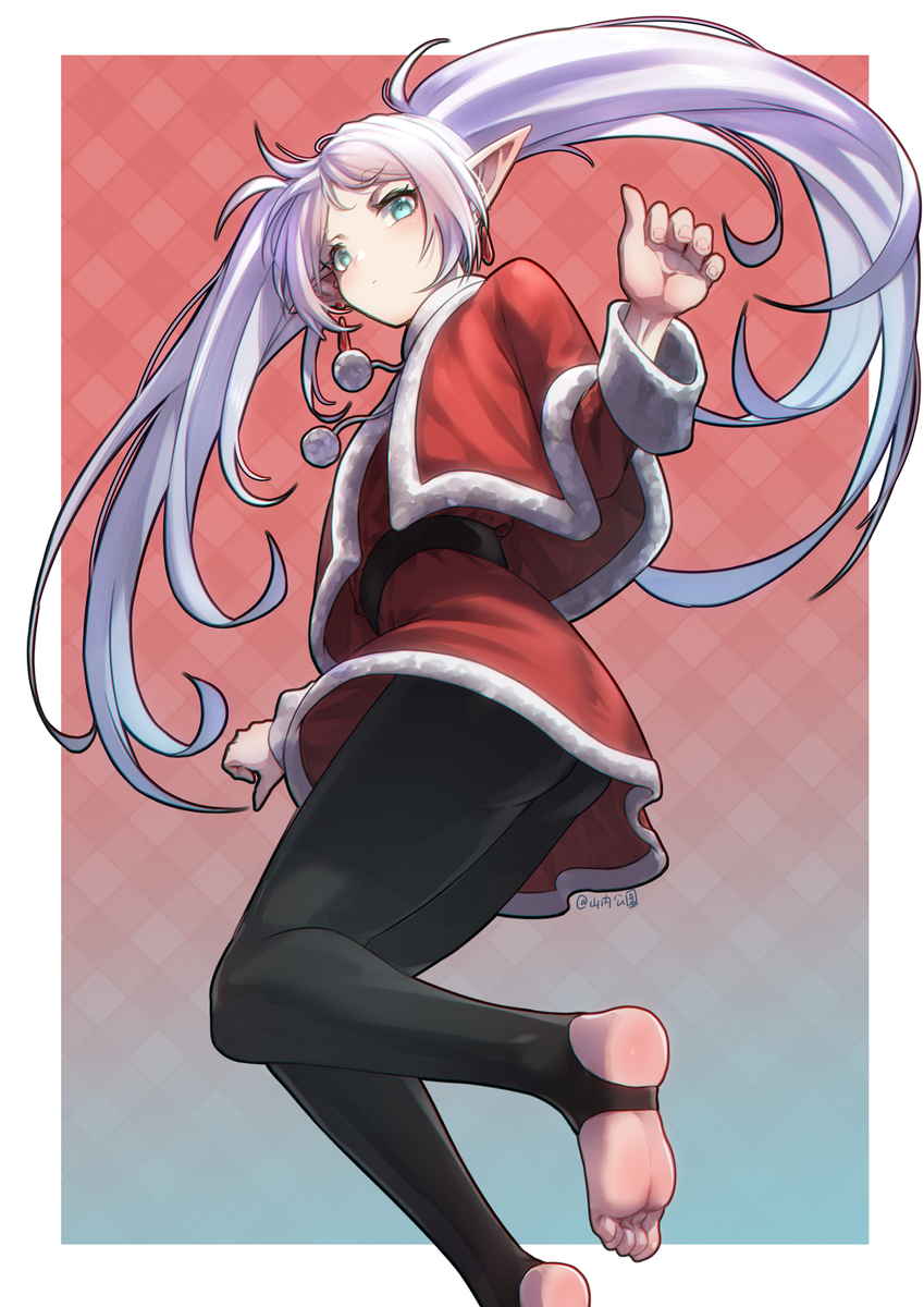 This is a pixiv picture whose title is 『聖誕のフリーレン』.