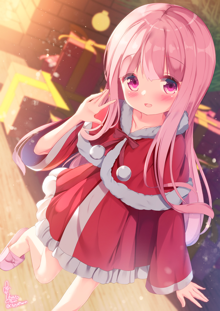 This is a pixiv picture whose title is サンタひなたちゃん.