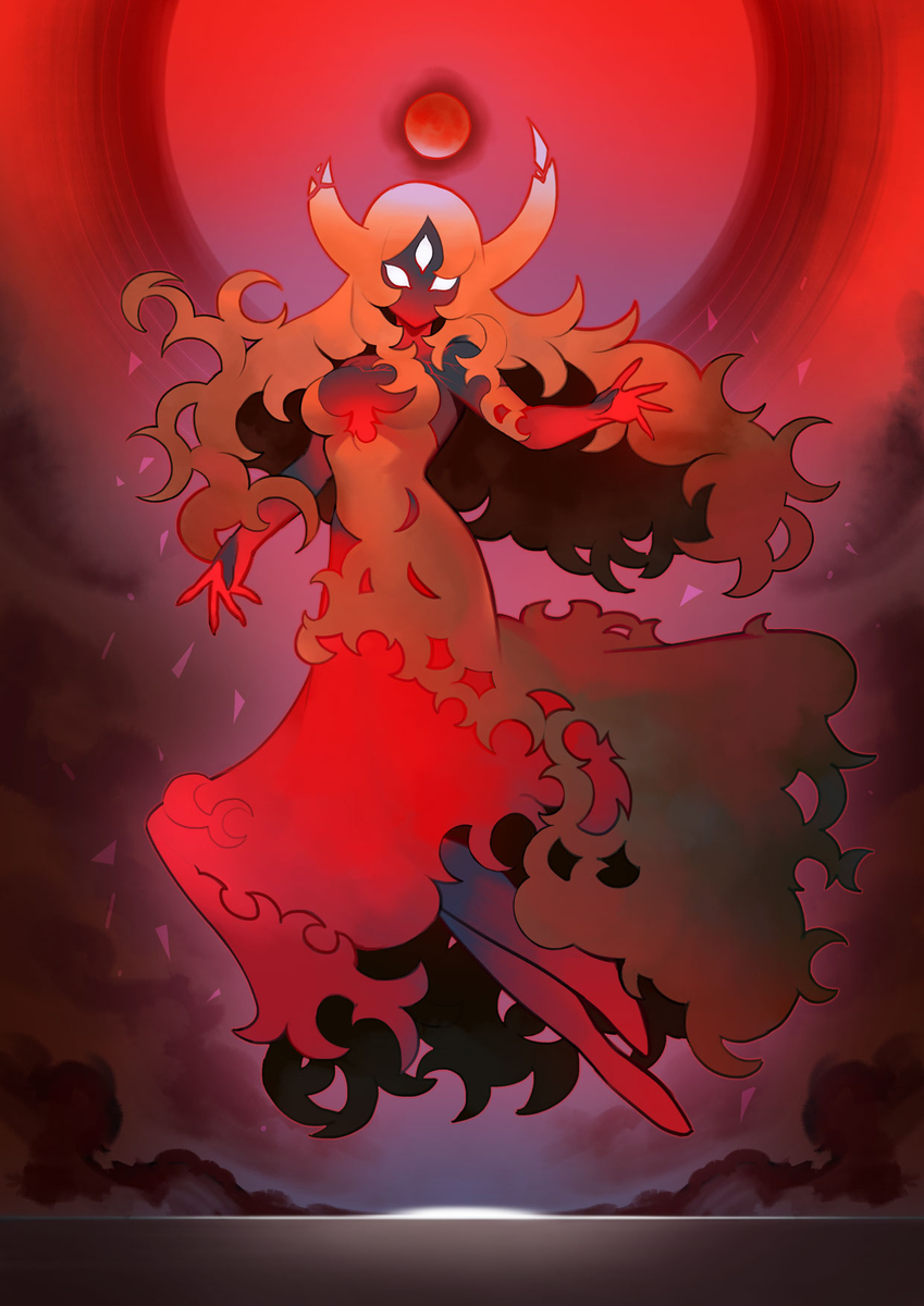 This is a pixiv picture whose title is 月蝕.