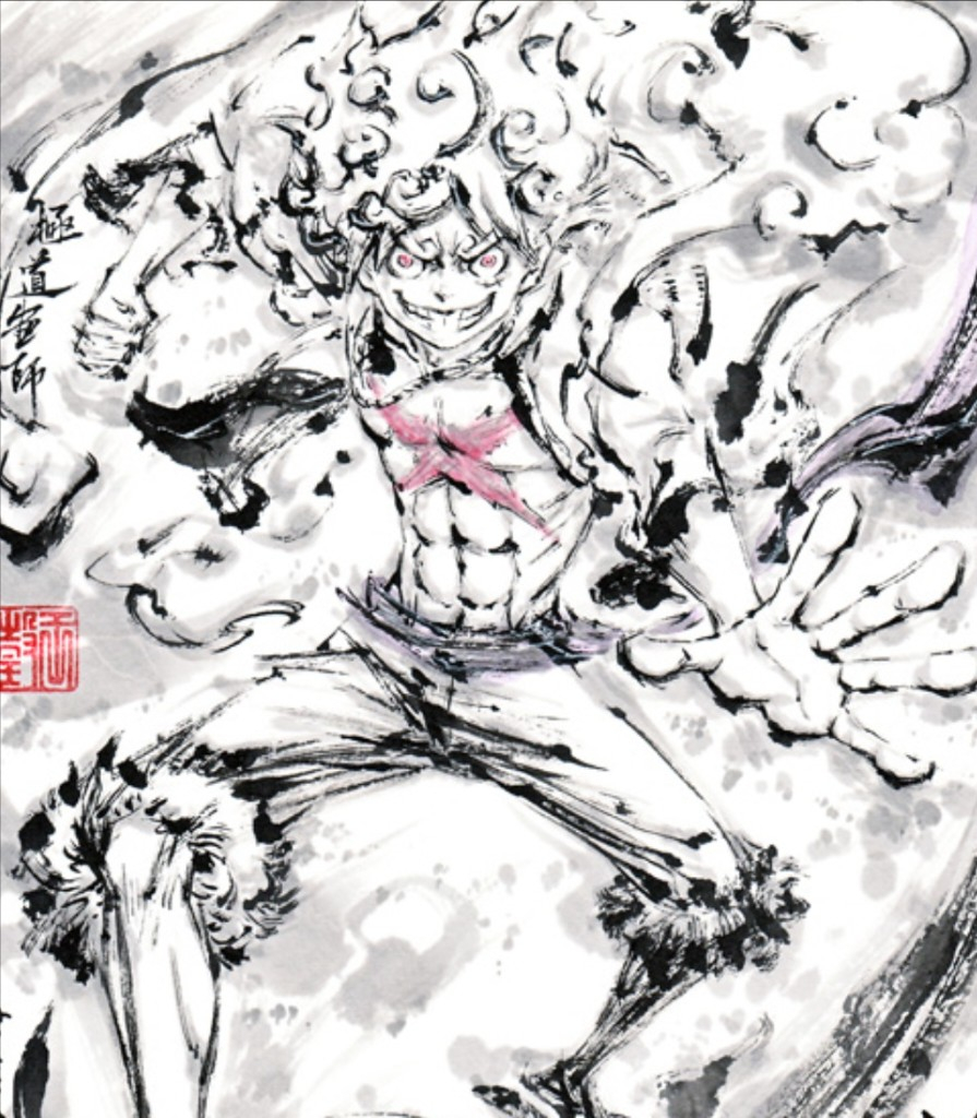 This is a pixiv picture whose title is 【極道畫師】路飛五檔.