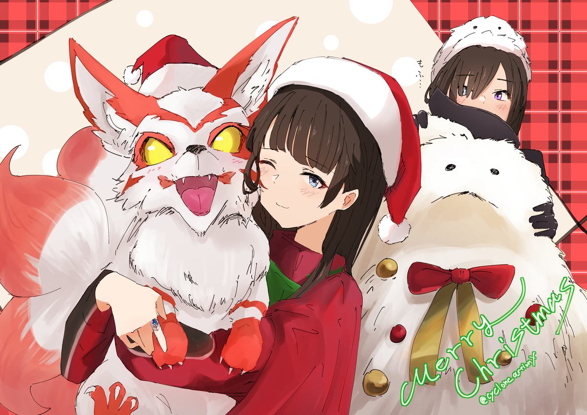 This is a pixiv picture whose title is もふもふクリスマス.