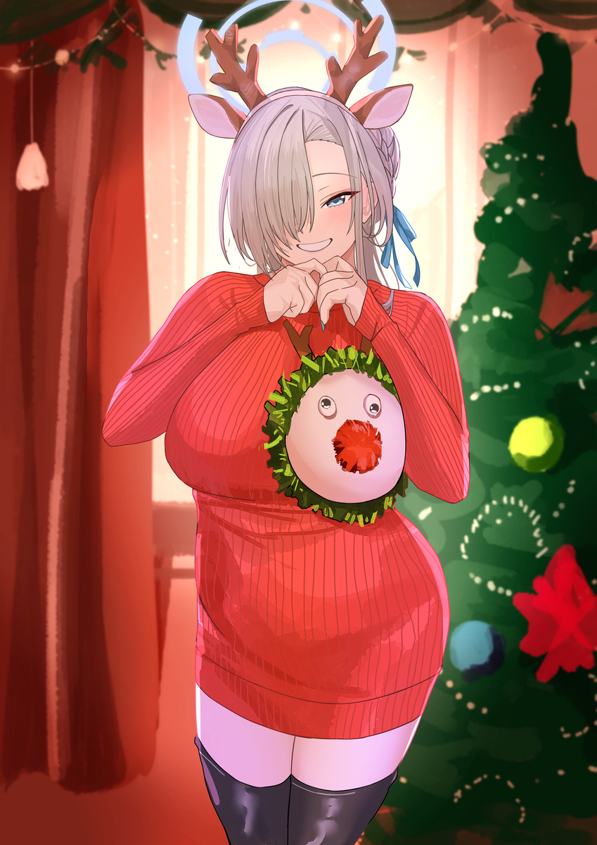 This is a pixiv picture whose title is クリスマス アスナ.