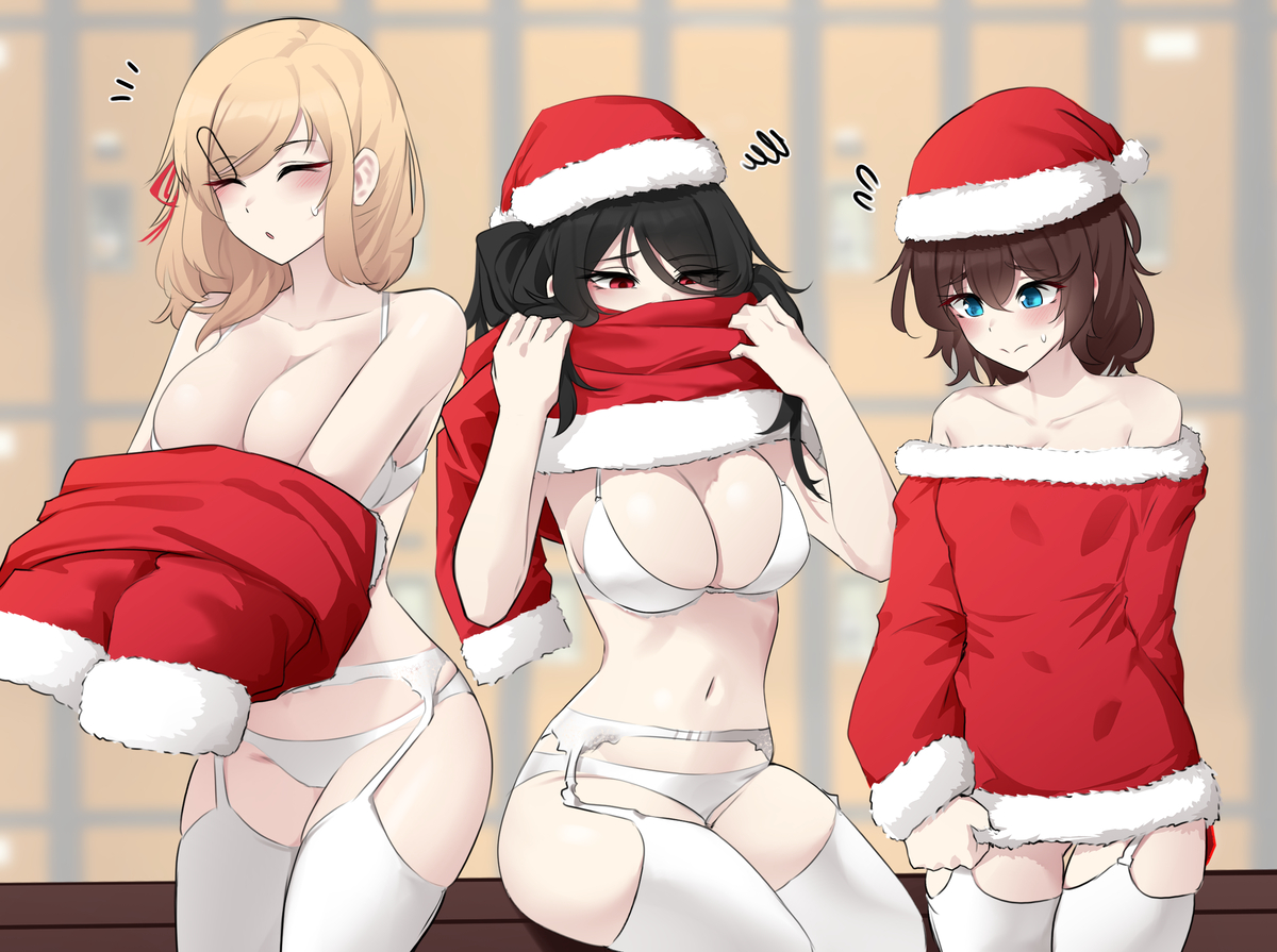 This is a pixiv picture whose title is Squad Christmas part time job 😌.