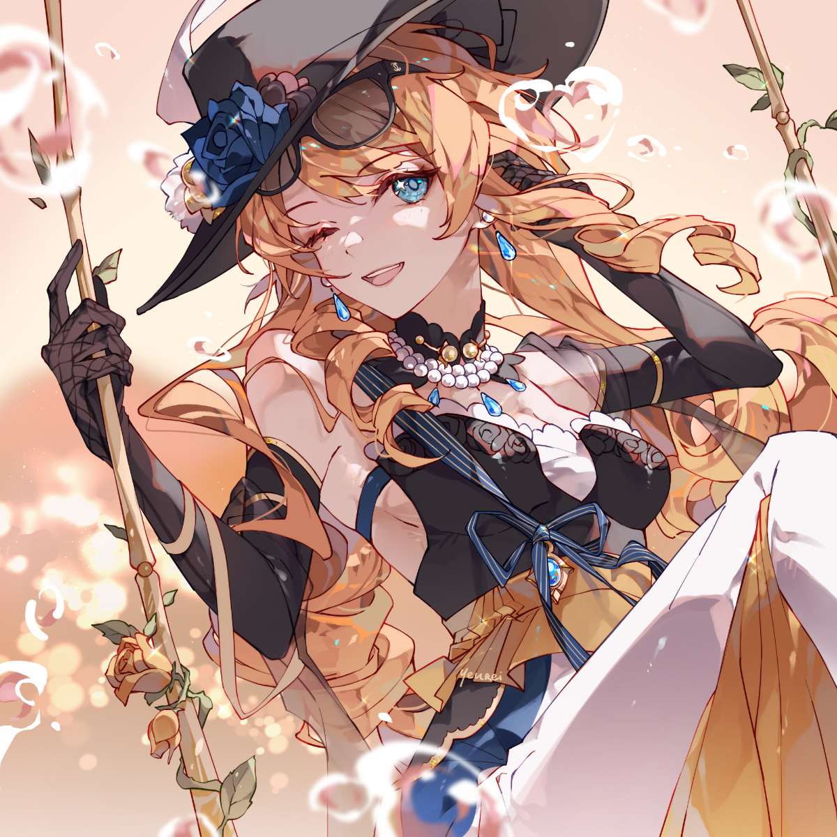 This is a pixiv picture whose title is Miss Navia 💛🕶️.