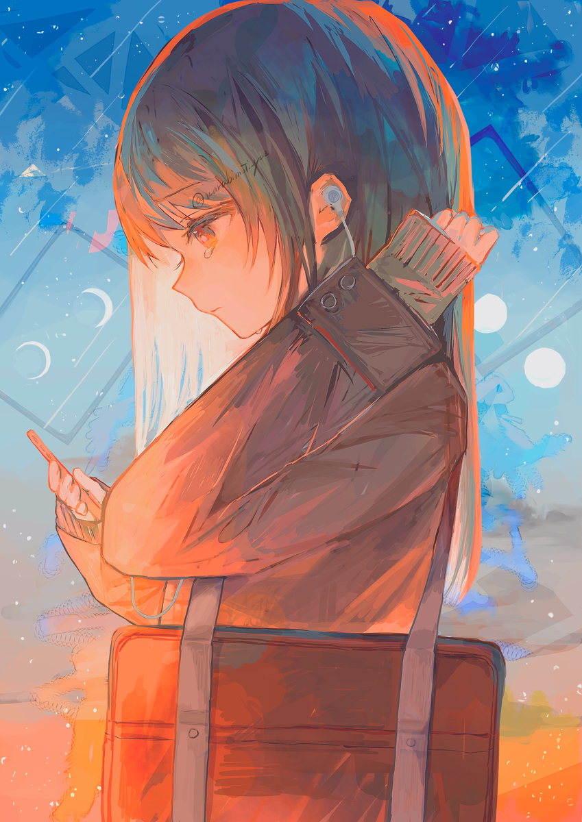 This is a pixiv picture whose title is 1人の帰り道.