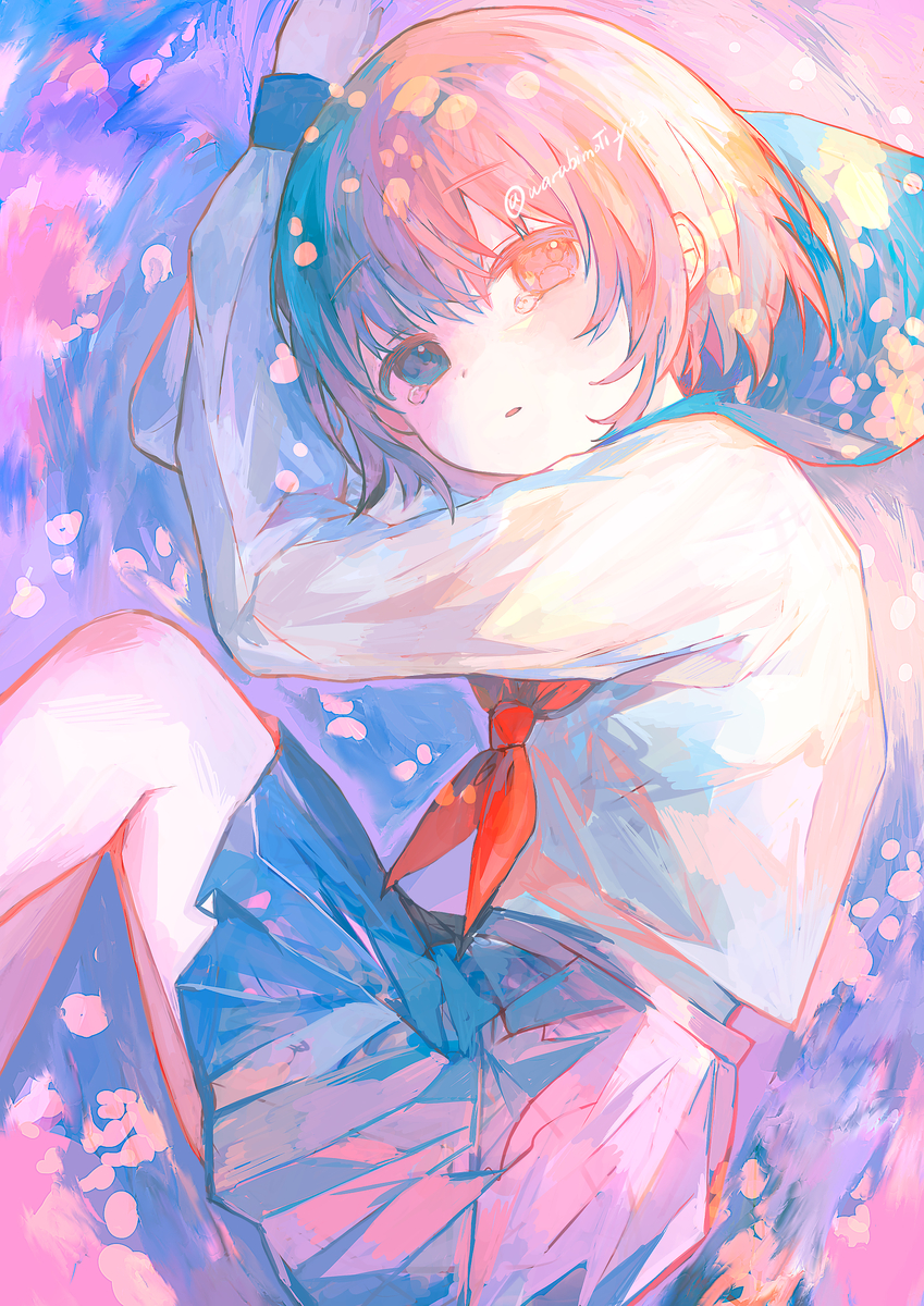 This is a pixiv picture whose title is 春愁.