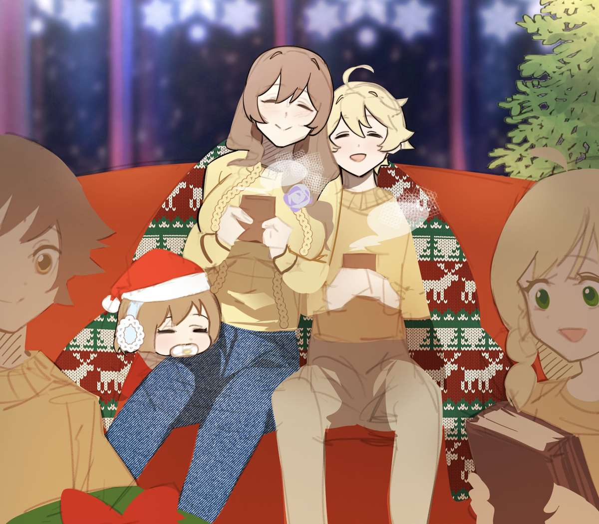 This is a pixiv picture whose title is Christmas with Minci Family.