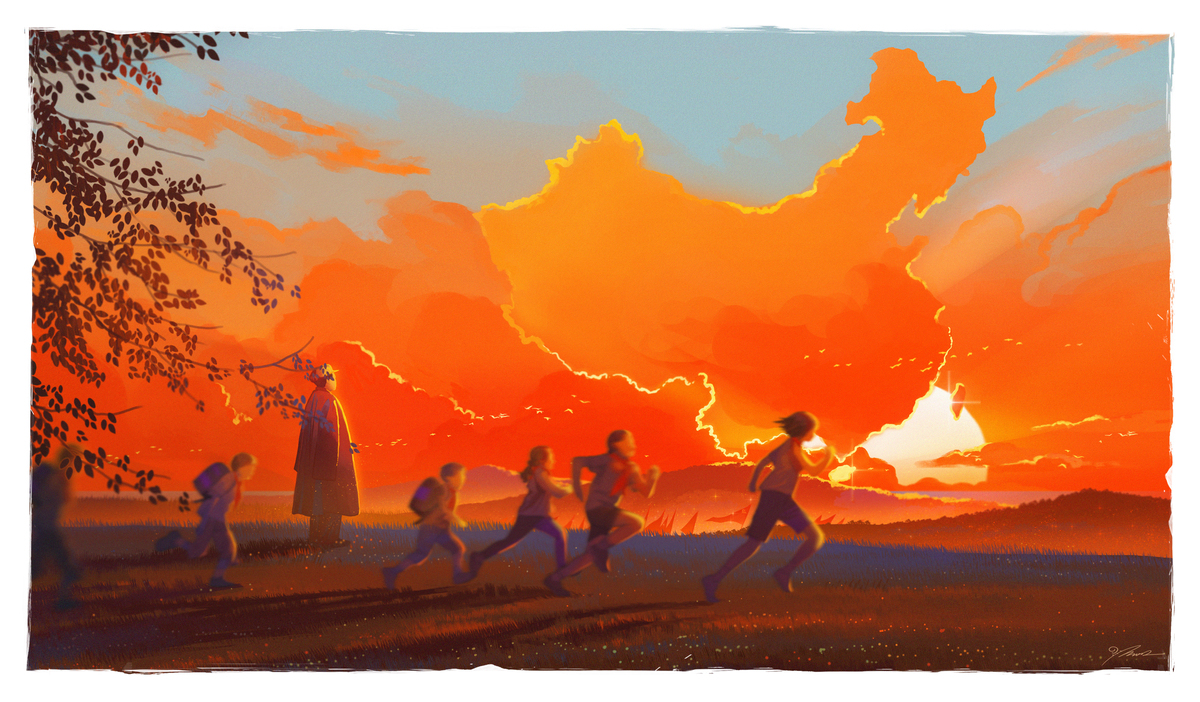This is a pixiv picture whose title is 他说：世界是你们的.