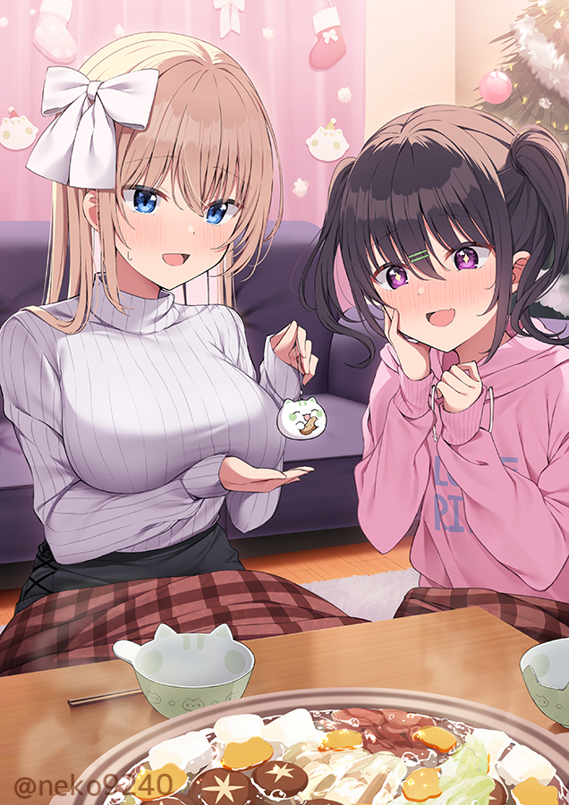 This is a pixiv picture whose title is リボン子ちゃん×ちなつ.