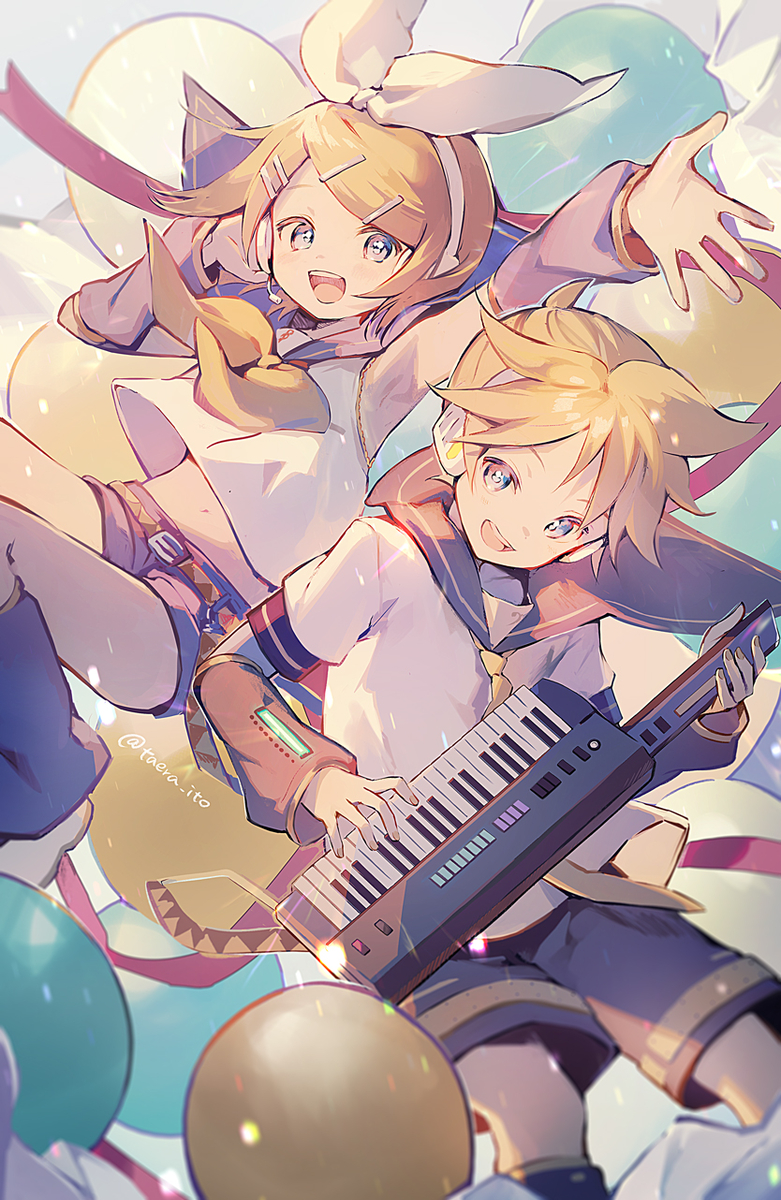 This is a pixiv picture whose title is 鏡音16周年.