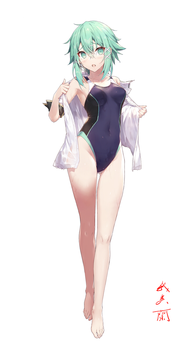 This is a pixiv picture whose title is シノン（競泳水着）.