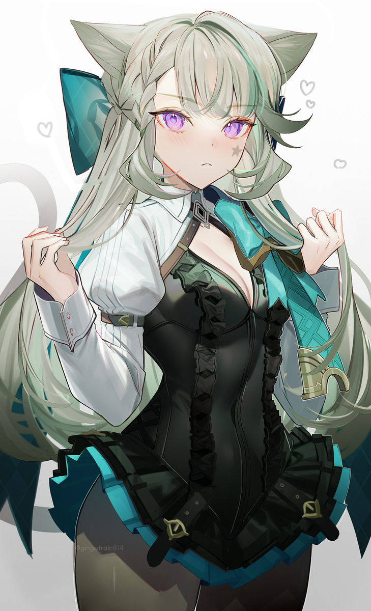 This is a pixiv picture whose title is 髪下ろし.