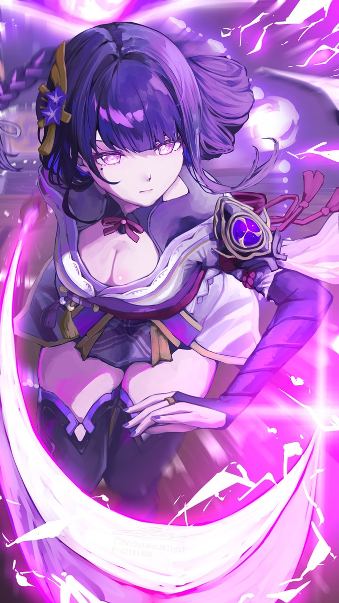 This is a pixiv picture whose title is 雷電将軍.