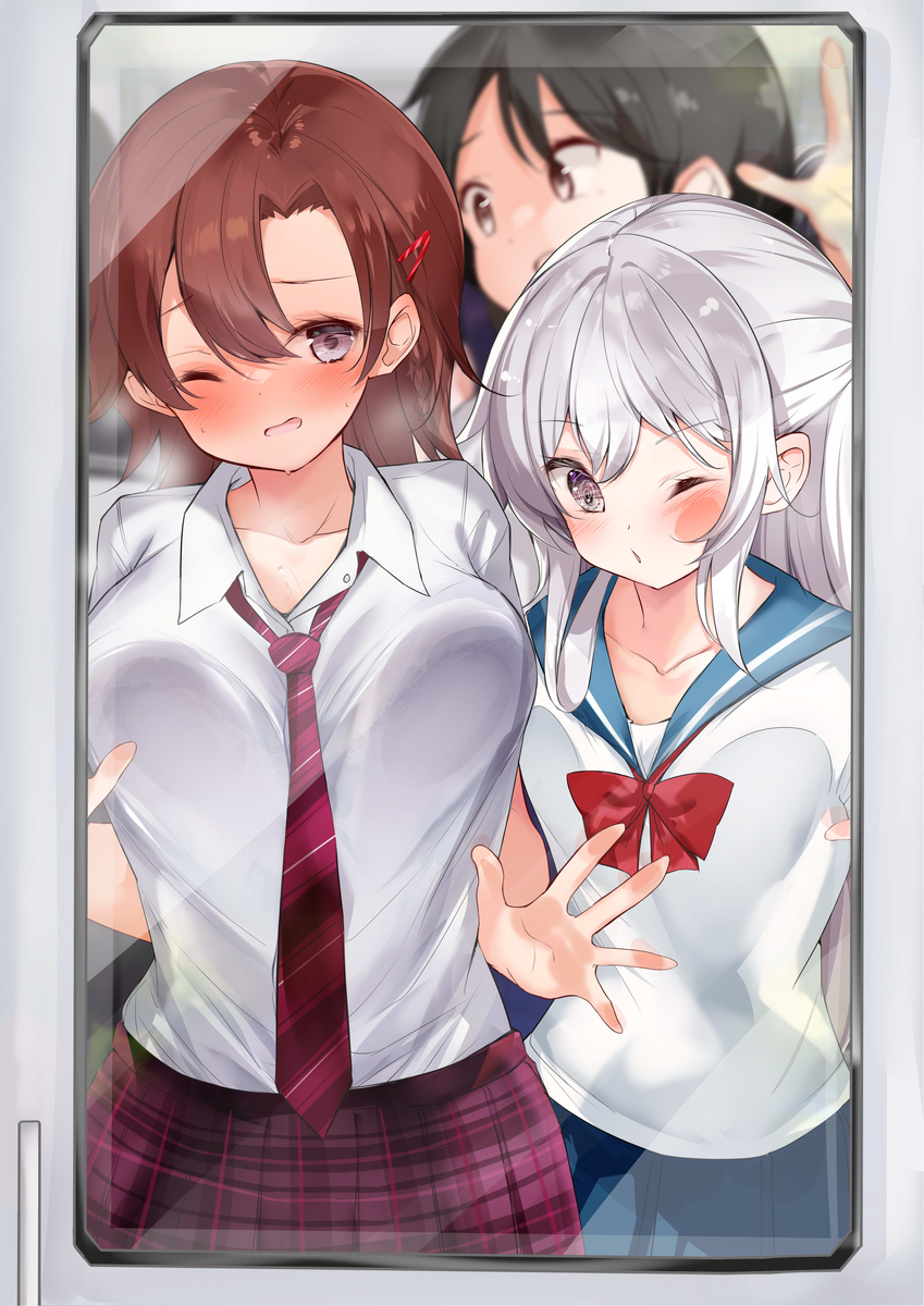 This is a pixiv picture whose title is （むぎゅ）と「…ぐぇ」.