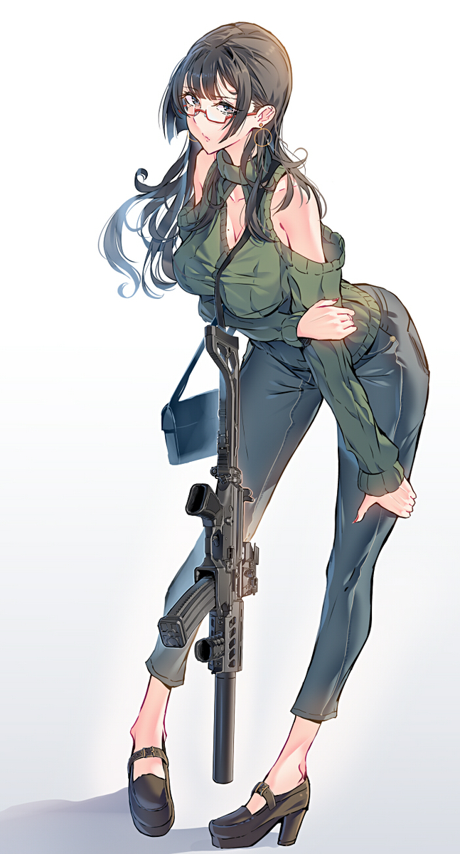 This is a pixiv picture whose title is 新刊 「銃✕女子＋α」.