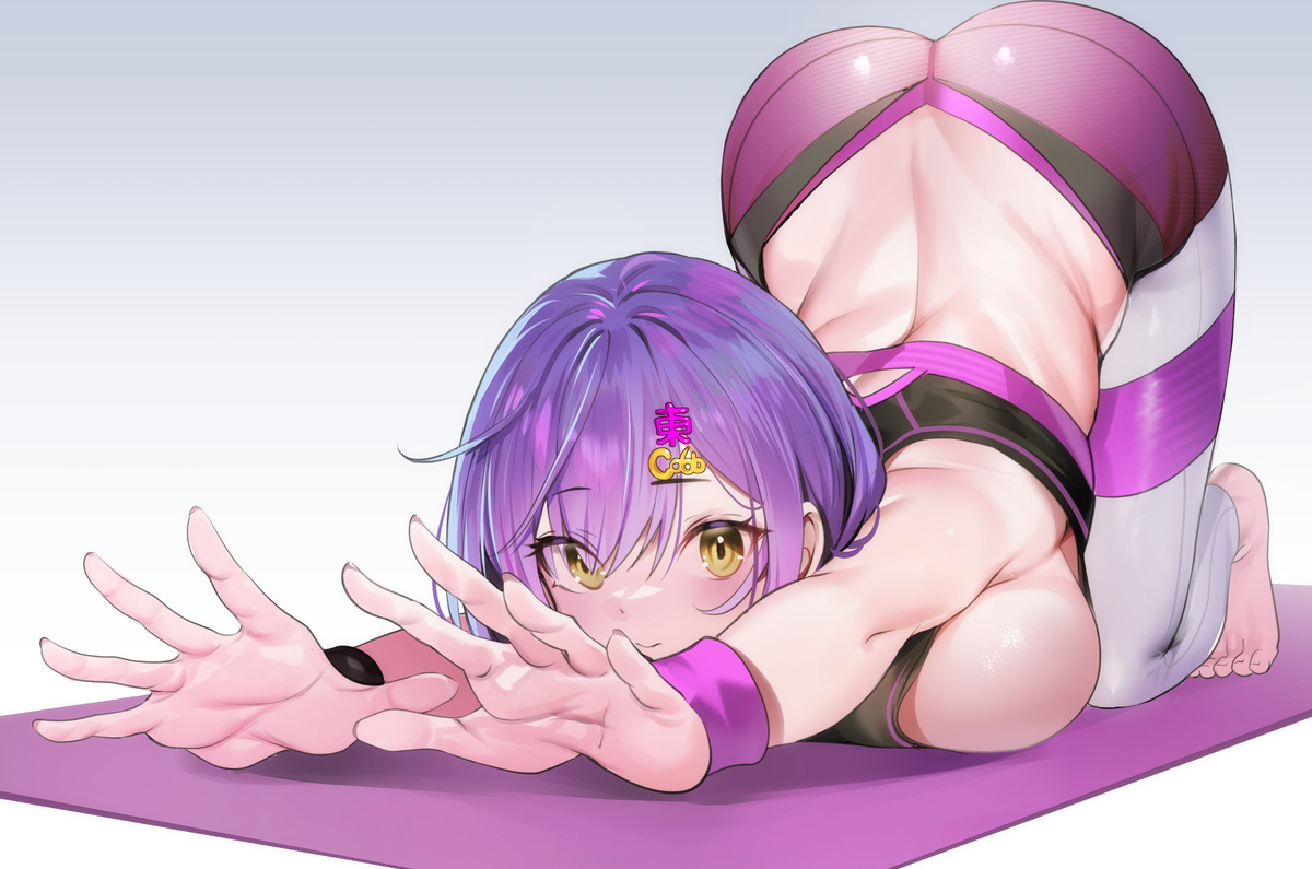 This is a pixiv picture whose title is 猫ストレッチ.