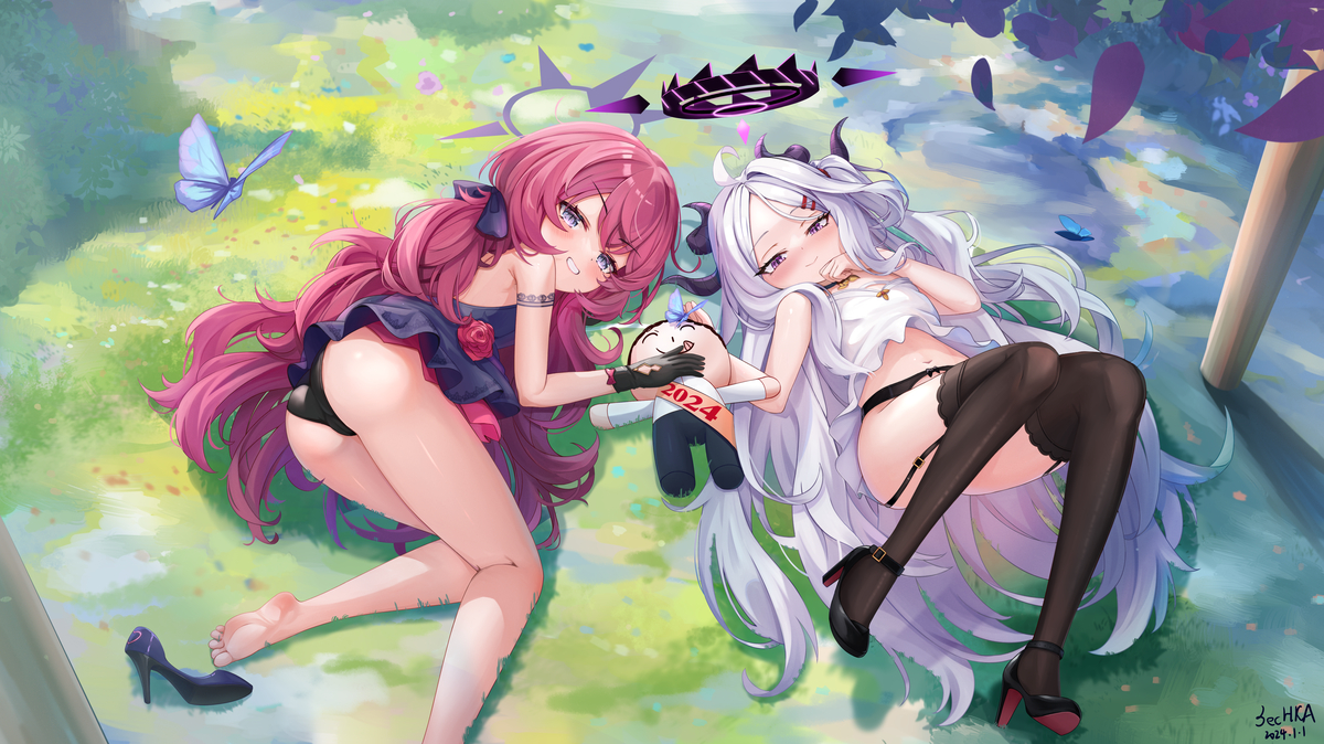 This is a pixiv picture whose title is イロハ&ヒナ 2024.
