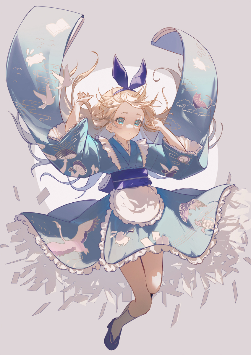 This is a pixiv picture whose title is 着物アリス.